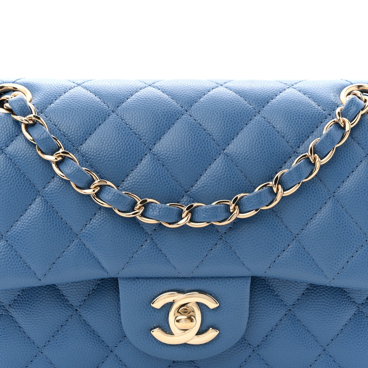 Chanel Caviar Quilted Small Double Flap Blue 8 of 10