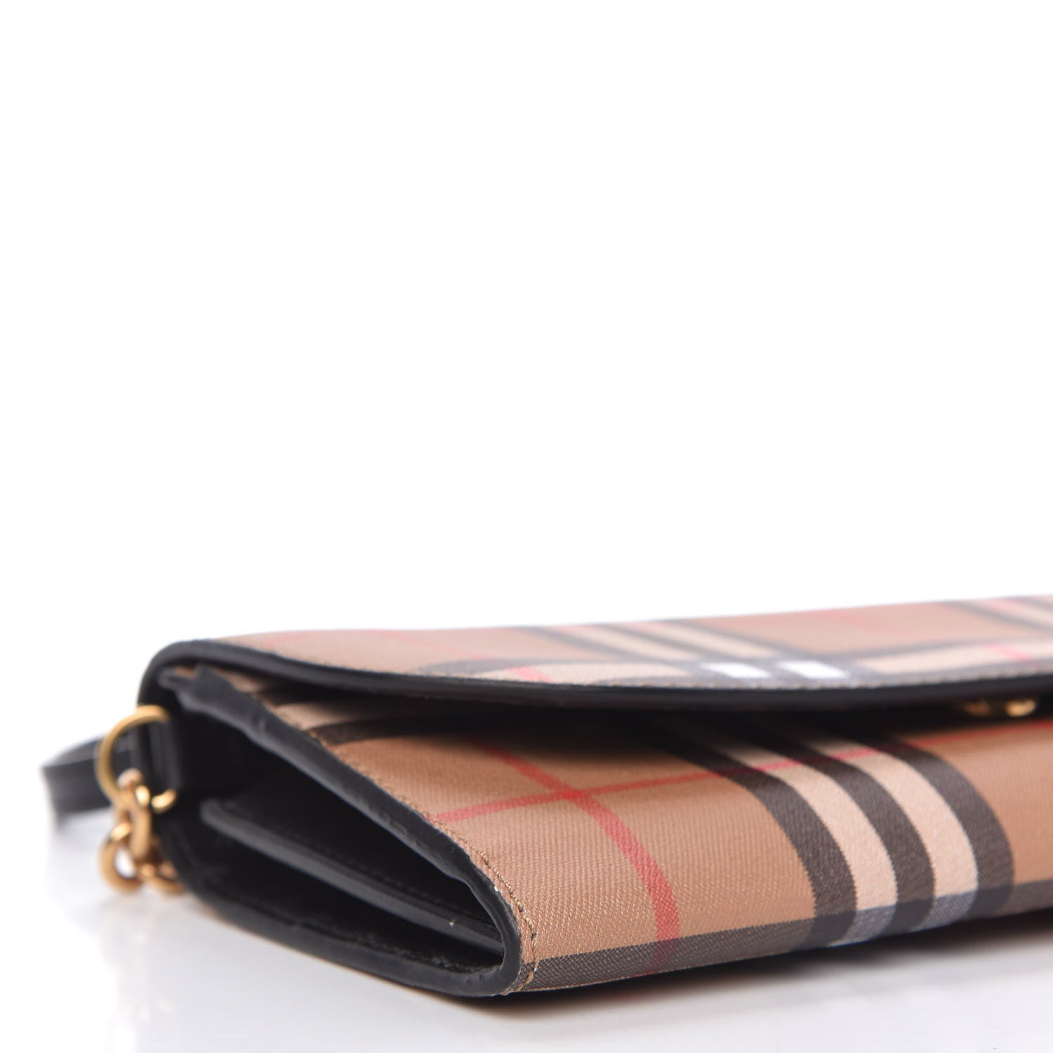 Burberry Vintage Check Henley Wallet On Chain Black 6 of 9
