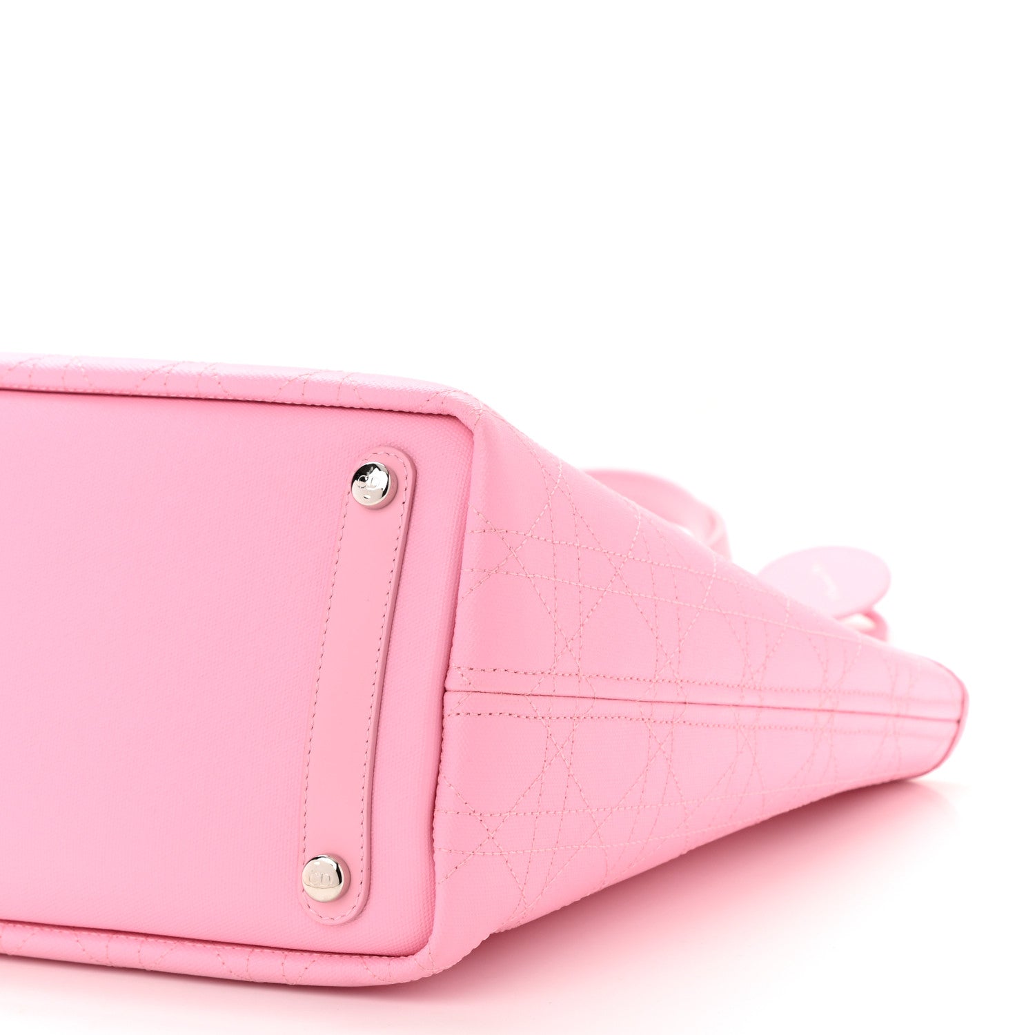 Christian Dior Coated Canvas Cannage Panarea Shopping Tote Pink 9 of 9