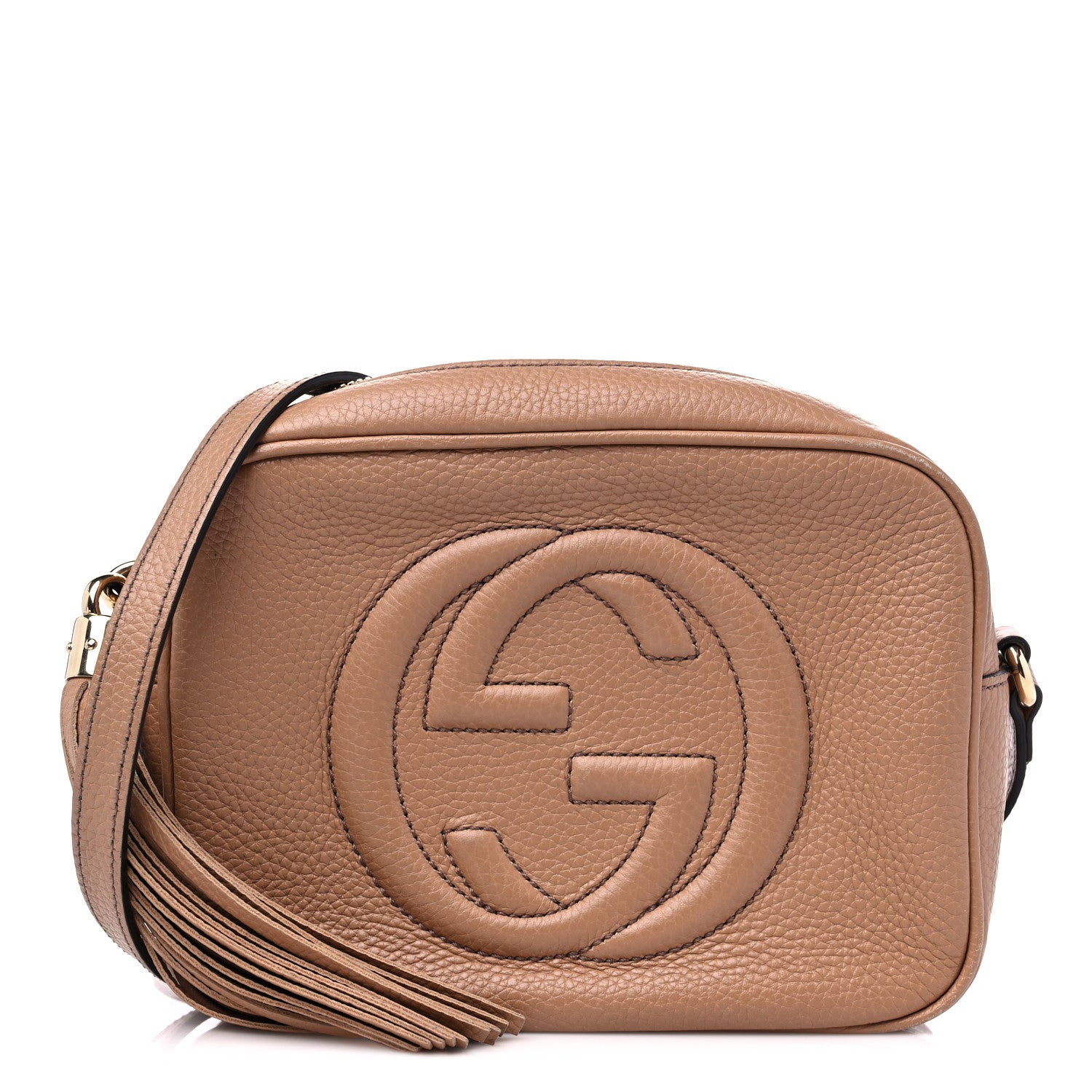 Gucci Pebbled Calfskin Small Soho Disco Bag Camelia 1 of 16