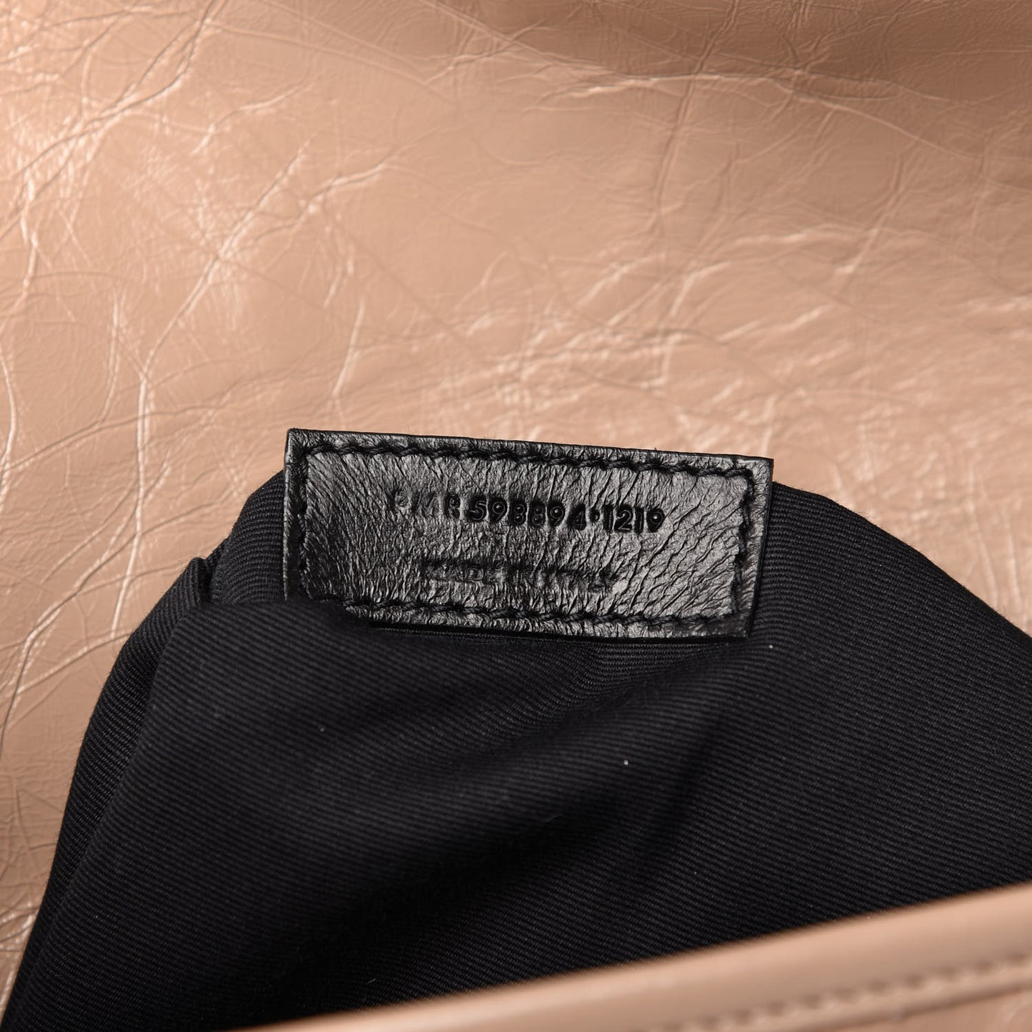 Crinkled Calfskin Matelasse Monogram Medium Niki Chain Satchel Light Taupe
