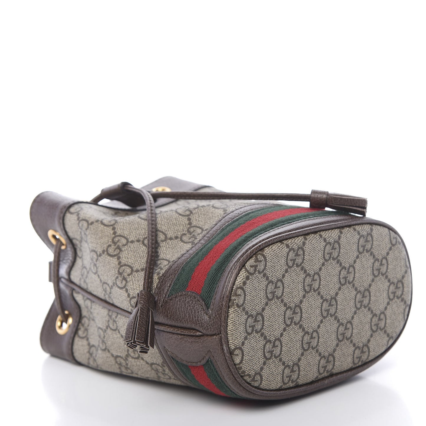 GG Supreme Monogram Web Mini Ophidia Bucket Bag Brown