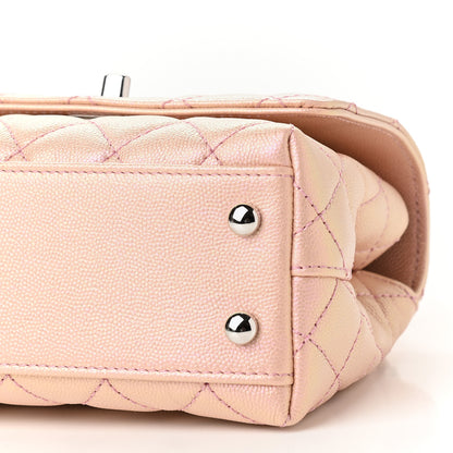 Chanel Iridescent Caviar Quilted Extra Mini Coco Handle Flap Light Pink 9 of 9