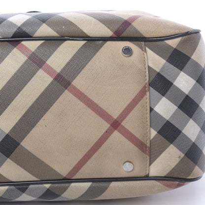 Burberry Patent Trim Nova Check Tote Black 25 of 28