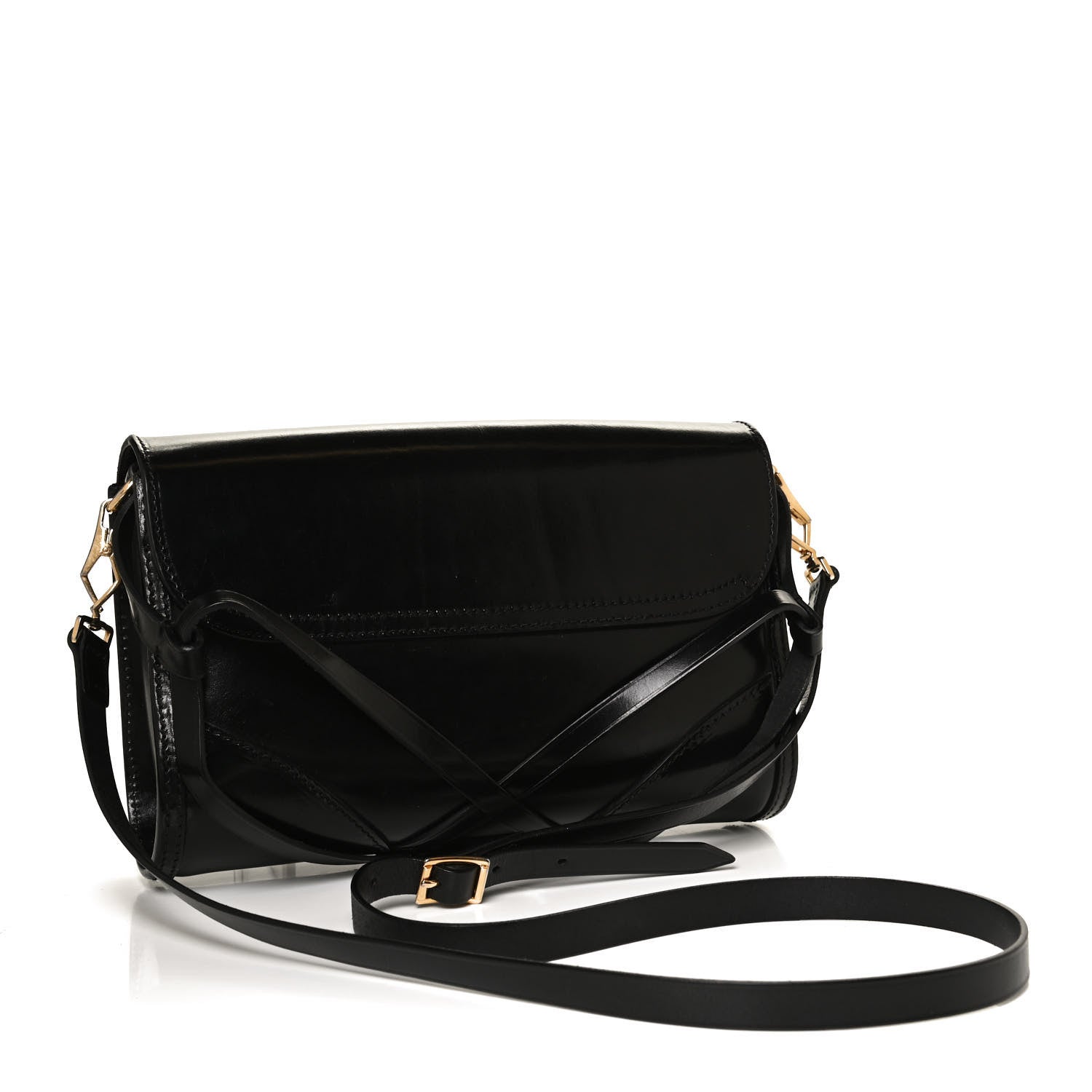 Burberry Polished Bridle Leather Small Abbott Crossbody Black 2 of 10