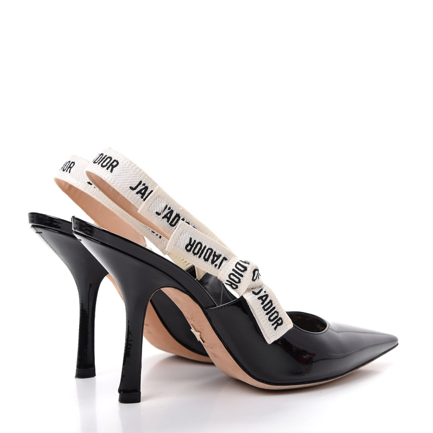Patent Ribbon J'Adior Slingback 100mm Pumps 39 Black