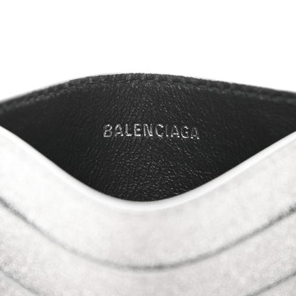 Balenciaga Glitter Calfskin Logo Cash Rounded Card Holder Silver Black 6 of 7