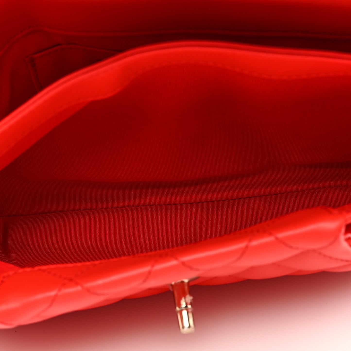 Lambskin Quilted Fold Up Again Clutch Red