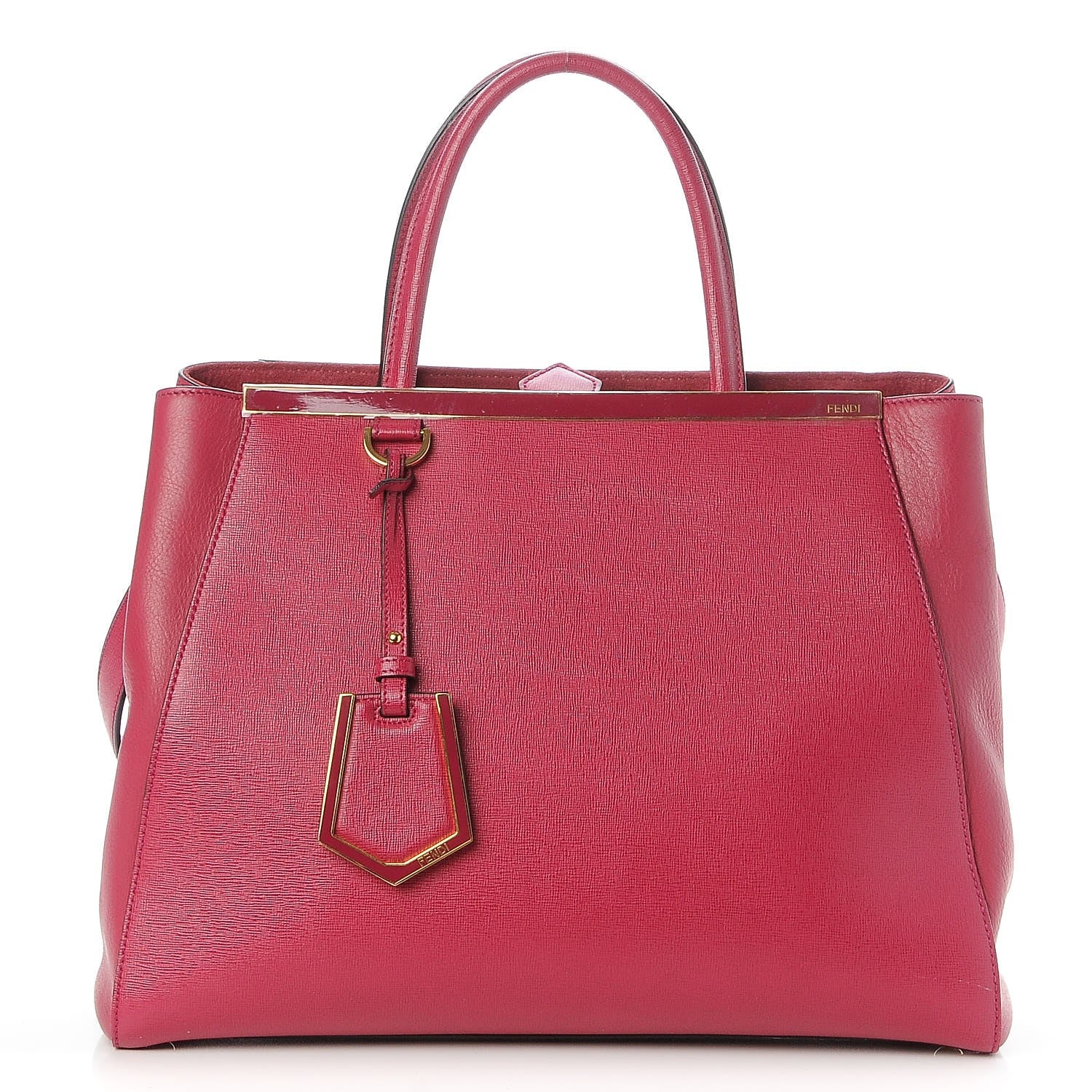 Fendi Vitello Elite Flamingo Regular 2Jours Tote Amarena 1 of 8