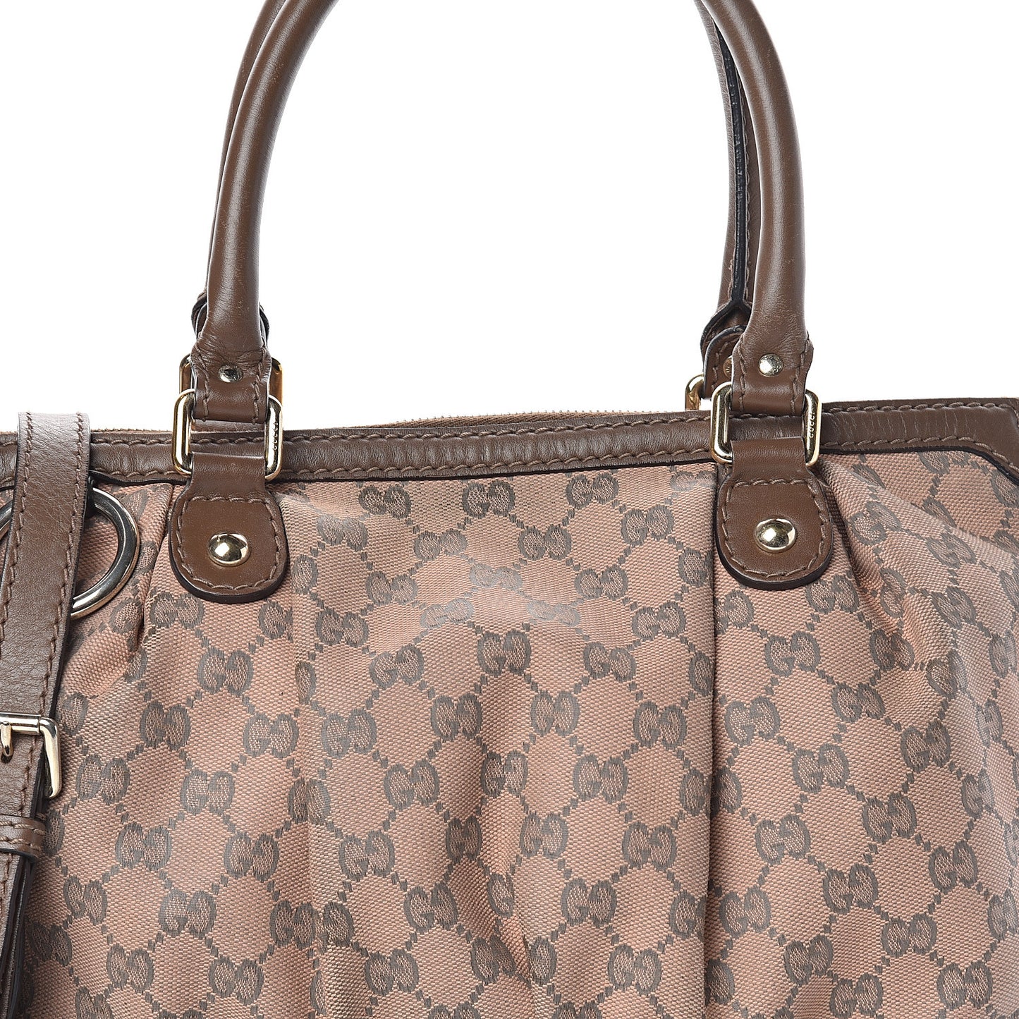 Monogram Medium Sukey Top Handle Bag Beige Brown
