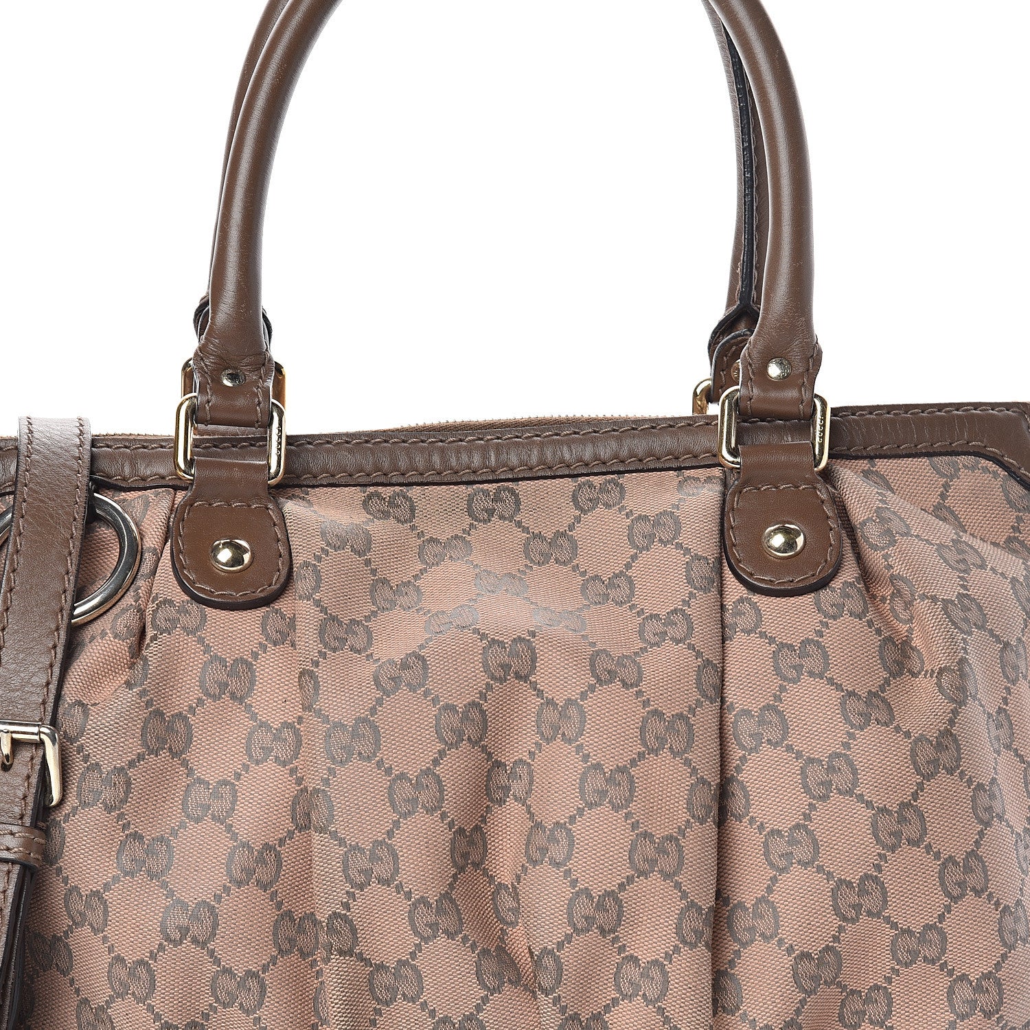Gucci Monogram Medium Sukey Top Handle Bag Beige Brown 7 of 9