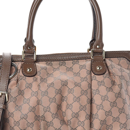 Gucci Monogram Medium Sukey Top Handle Bag Beige Brown 7 of 9