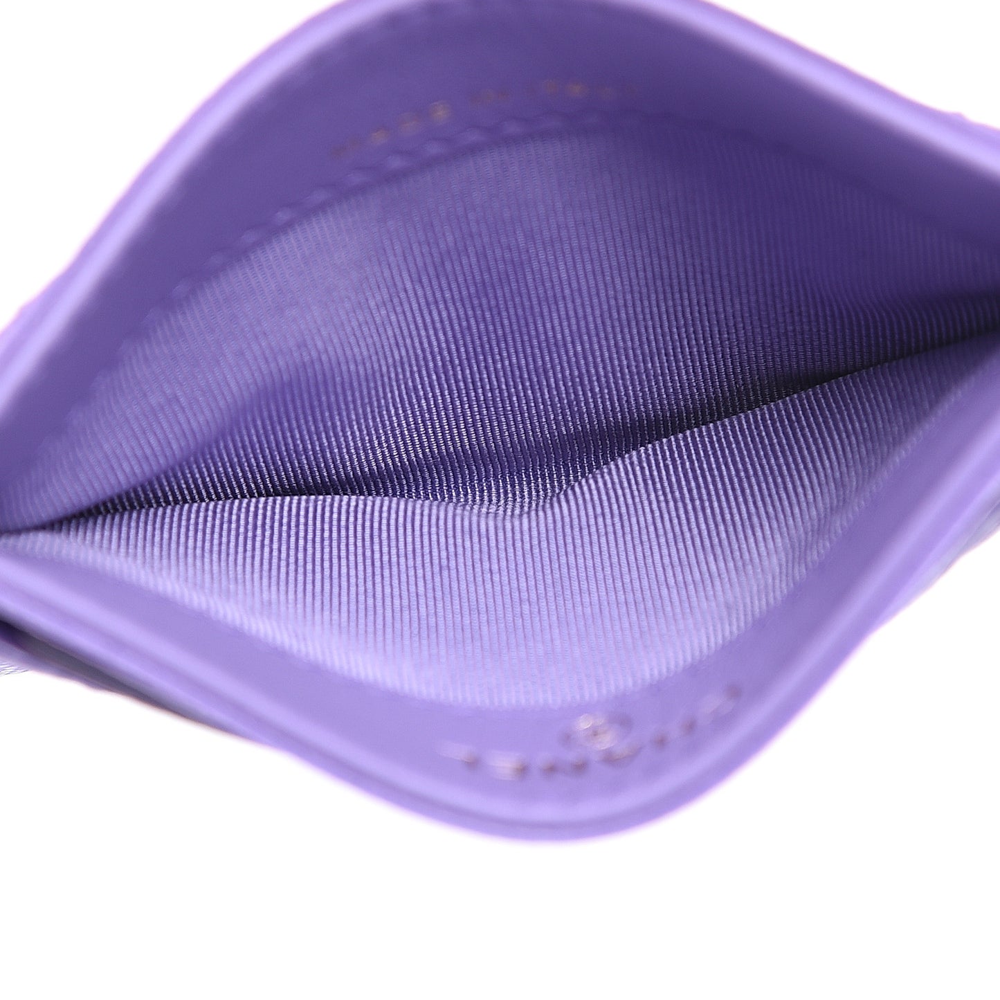 Caviar Quilted Card Holder Purple