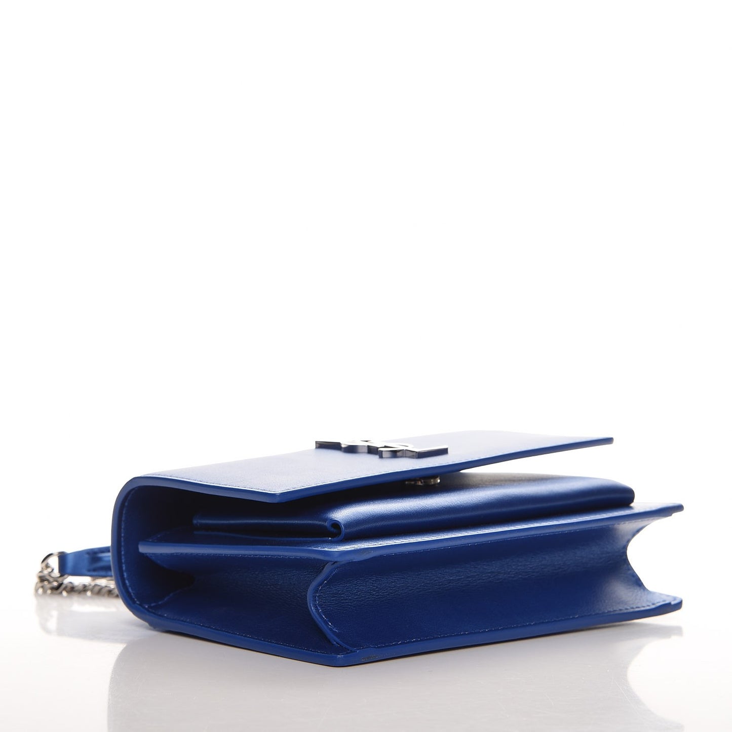 Metallic Calfskin Monogram Sunset Chain Wallet Blue Royal