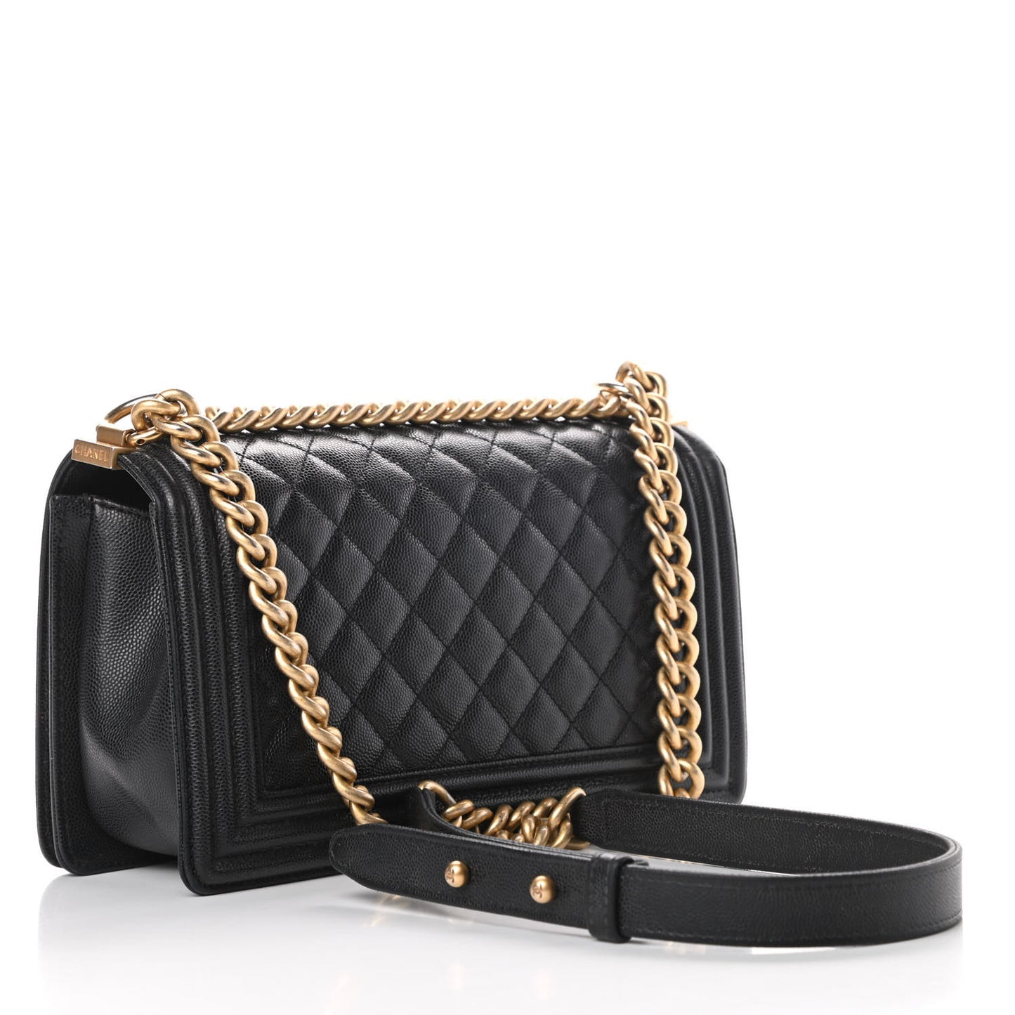 Caviar Quilted Medium Boy Flap Black
