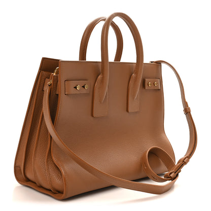 Saint Laurent Grained Calfskin Small Sac De Jour Saddle Brown 4 of 10