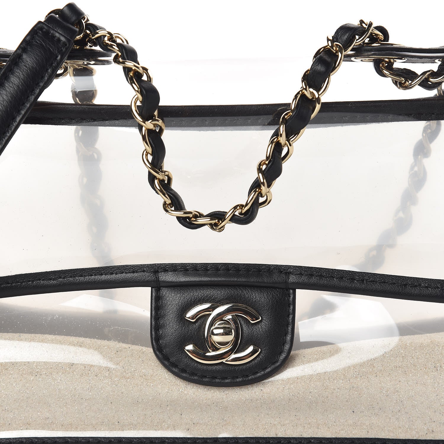 Chanel Lambskin PVC Medium Coco Sand Flap Black 10 of 10