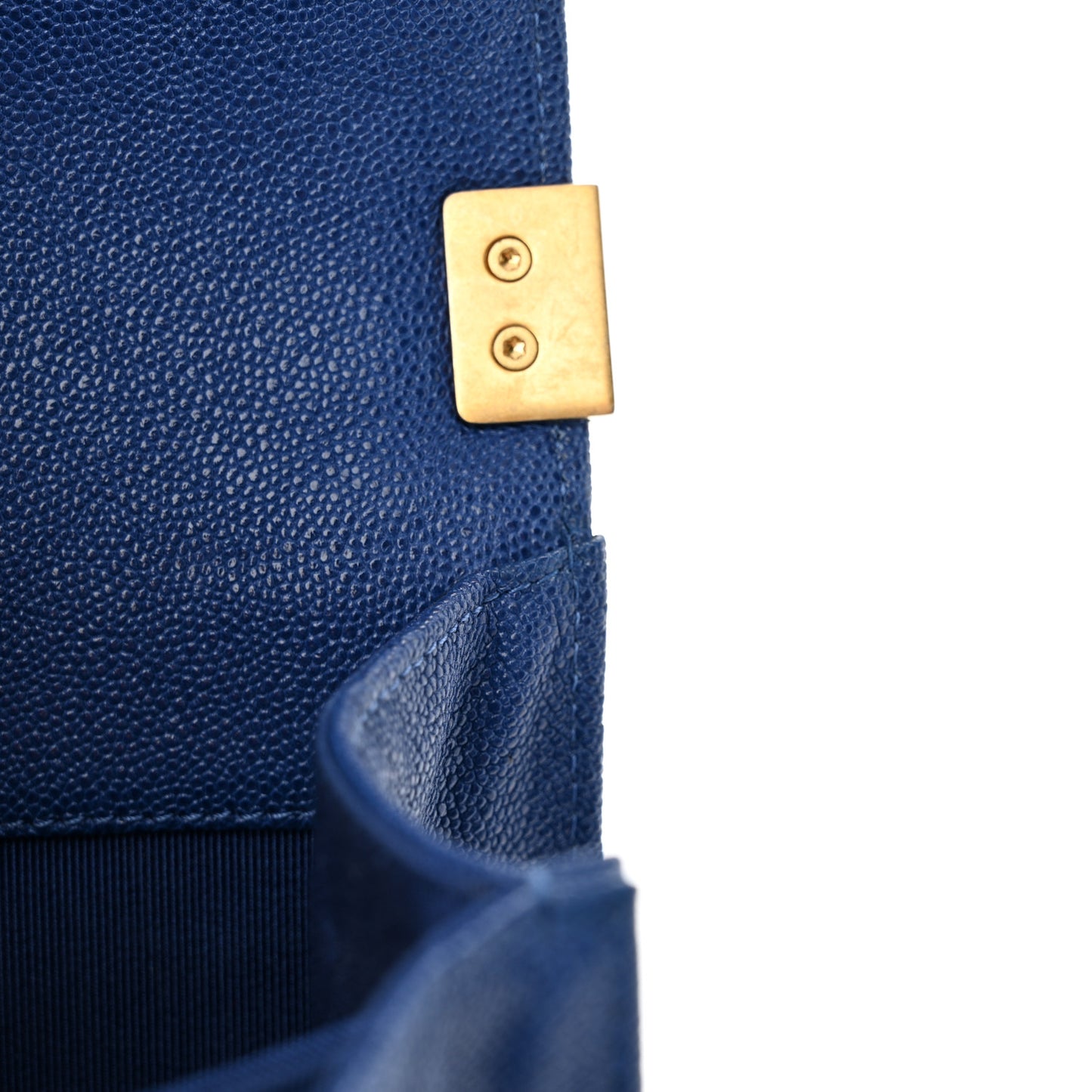 Caviar Quilted Maxi North South Boy Flap Blue