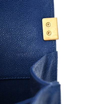 Chanel Caviar Quilted Maxi North South Boy Flap Blue 11 of 12