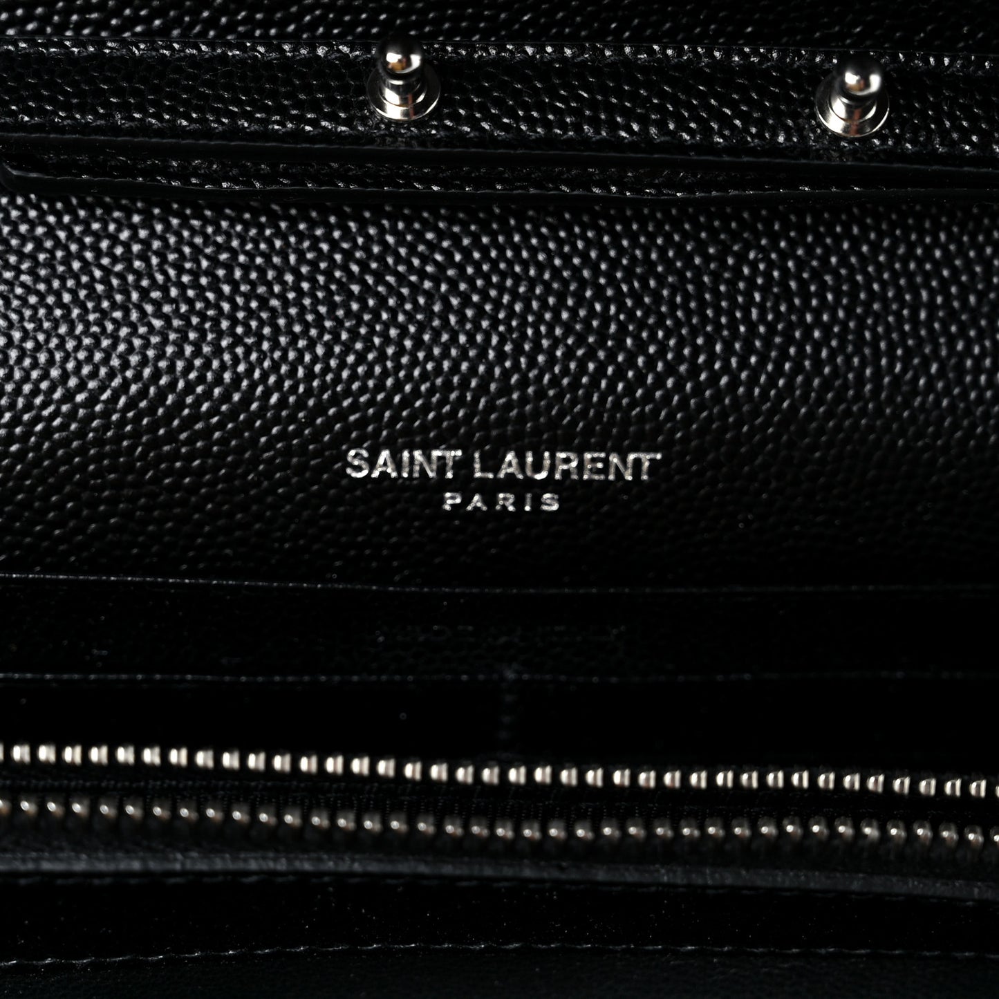 Grain De Poudre Matelasse Chevron Monogram Chain Wallet Black