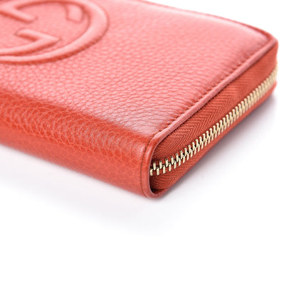 Gucci Pebbled Calfskin Soho Zip Around Wallet Sun Orange 6 of 10