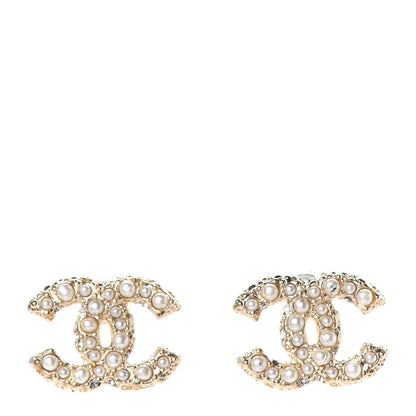 Chanel Pearl CC Earrings Light Gold 1 of 4