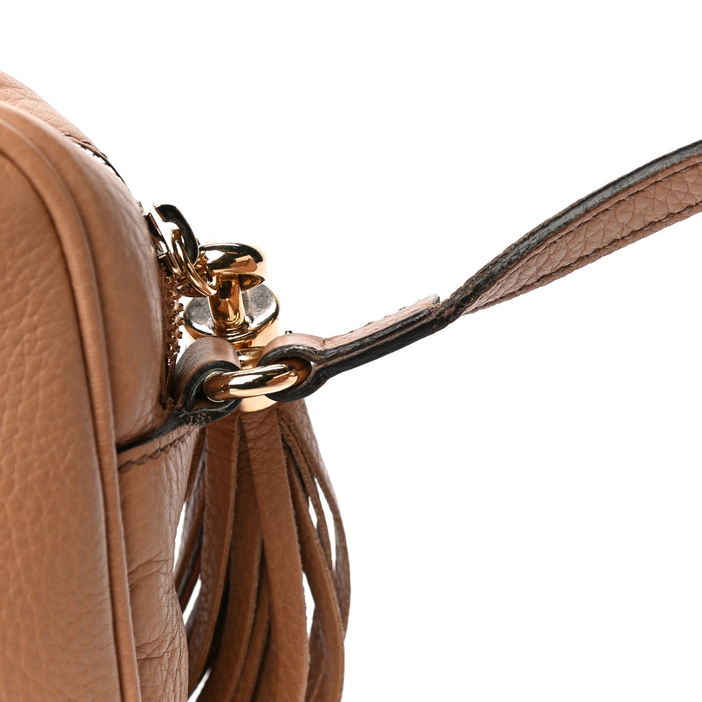Pebbled Calfskin Small Soho Disco Bag Camelia