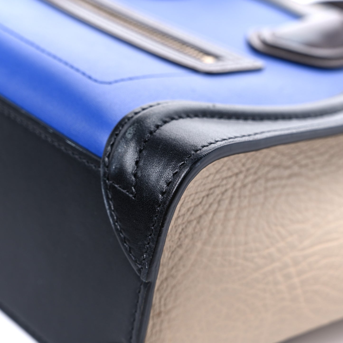 Smooth Calfskin Bullhide Nano Tri-Color Luggage Indigo