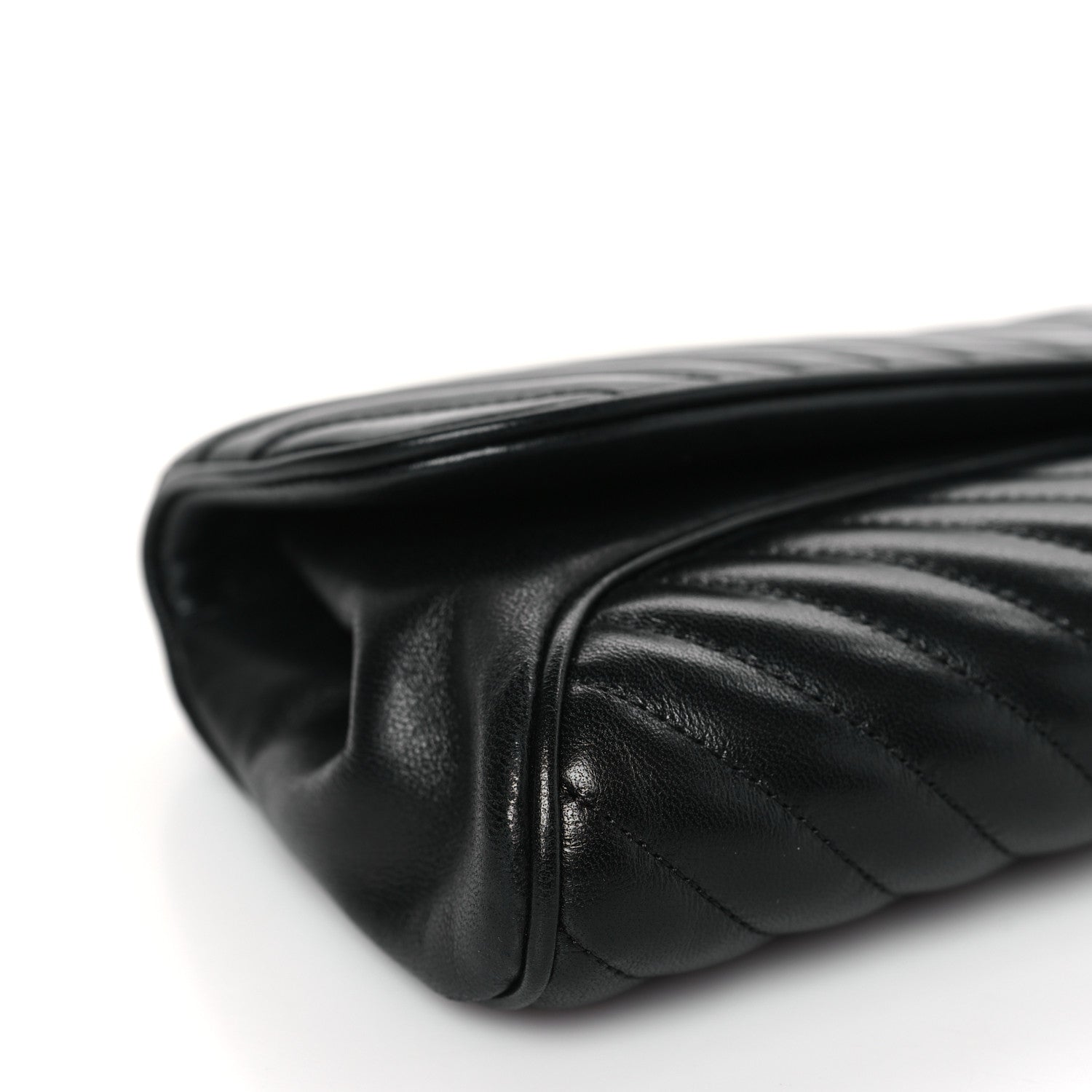 Chanel Lambskin Chevron Evening Clutch Black 8 of 10
