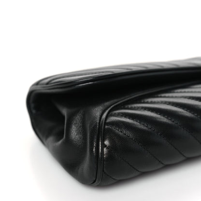 Chanel Lambskin Chevron Evening Clutch Black 8 of 10