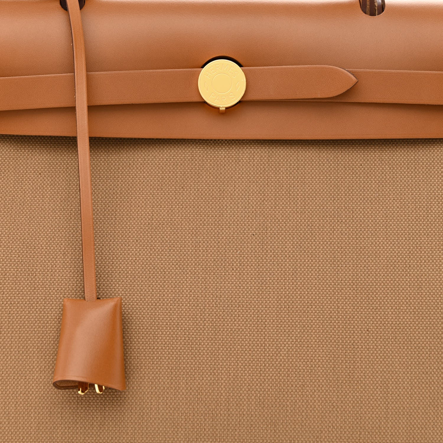 Hermes Military Toile Vache Hunter Herbag Zip Retourne 31 PM Chai Fauve 10 of 12