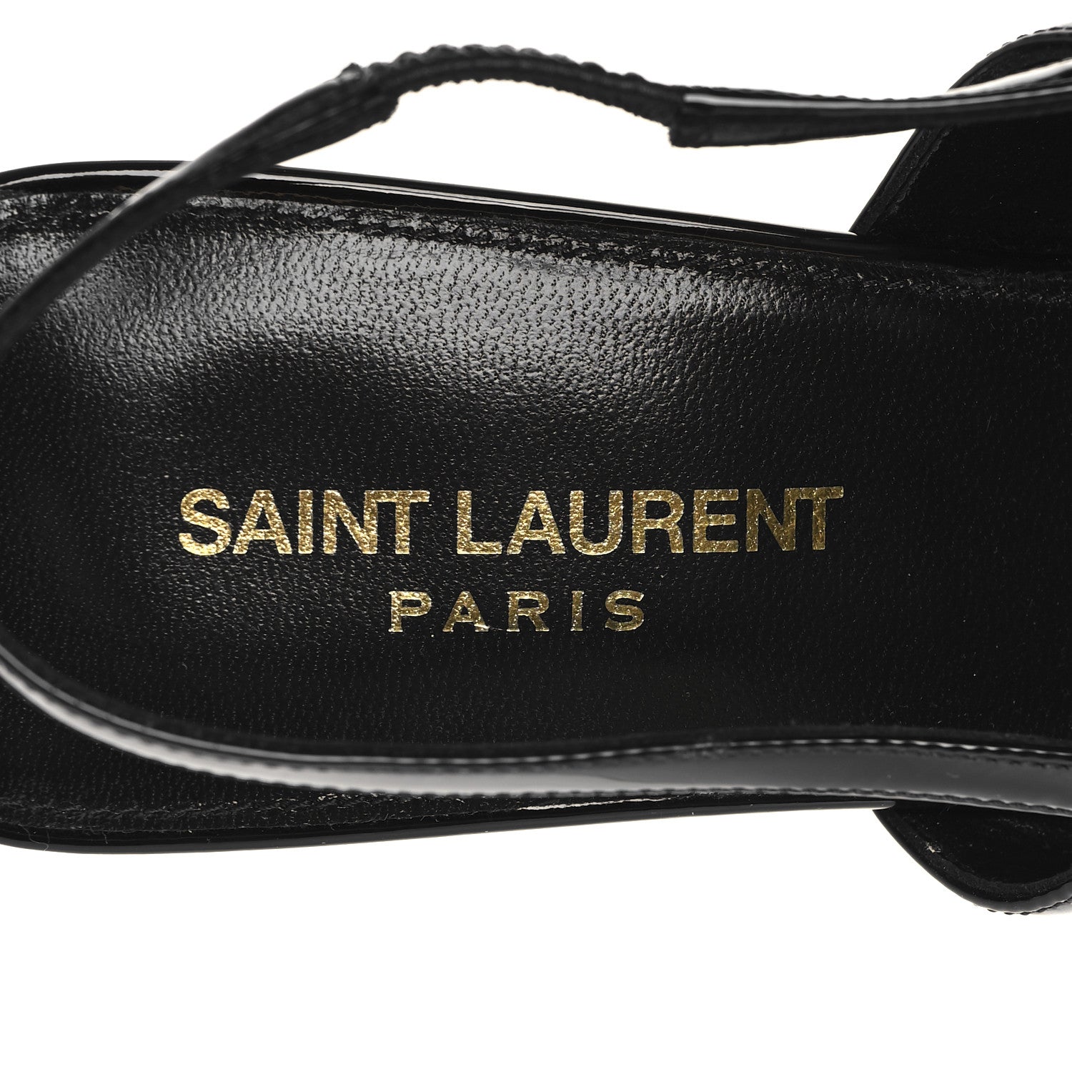 Saint Laurent Patent Bade Slingback Pumps 39 Black 9 of 9