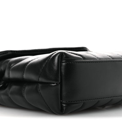 Saint Laurent Calfskin Y Quilted Monogram Monochrome Toy Loulou Crossbody Bag Black 17 of 28