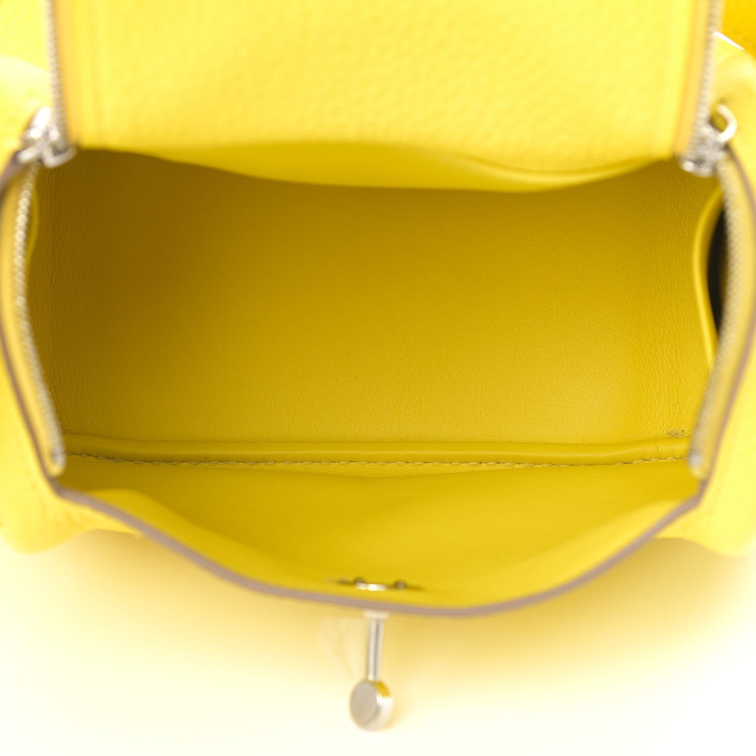 Hermes Taurillon Clemence Mini Lindy 20 Lime 5 of 15