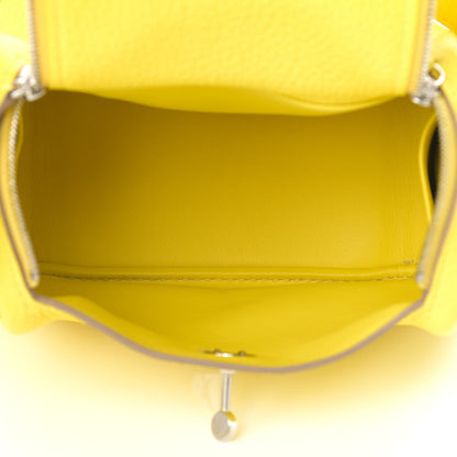 Hermes Taurillon Clemence Mini Lindy 20 Lime 5 of 15