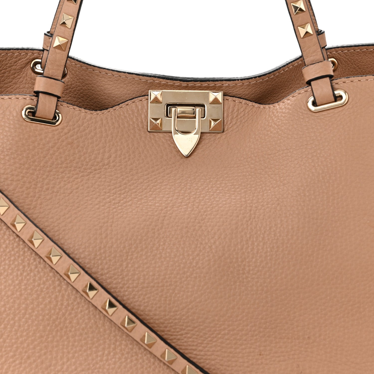 Valentino Garavani Pebbled Calfskin Medium Rockstud Tote Skin Sorbet 8 of 13