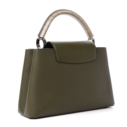 Louis Vuitton Taurillon Ayers Capucines PM Khaki 3 of 10