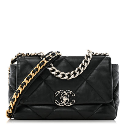 Chanel Lambskin Quilted Medium Chanel 19 Flap Black 1 of 12