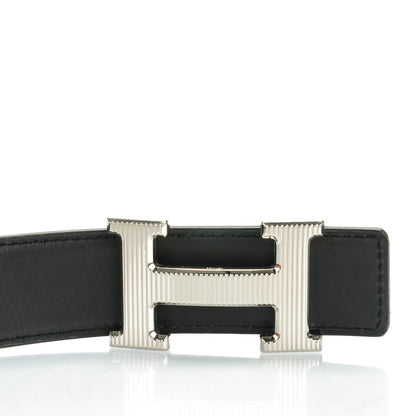 Hermes Box Swift 32mm H Belt 95 Black Etoupe 6 of 8