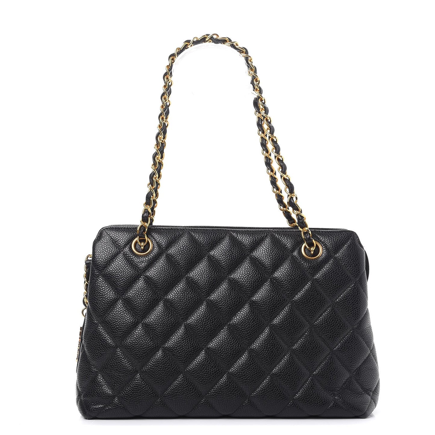 Caviar Quilted Tote Black
