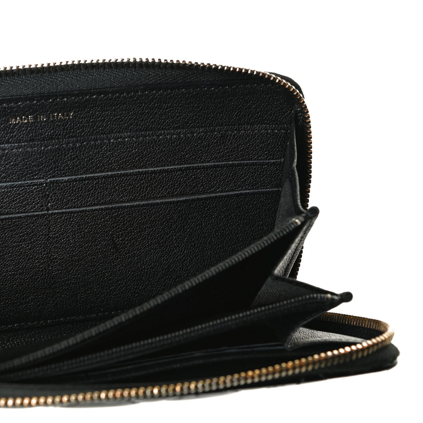 Patent Quilted Large Gusset Zip Around Wallet Black