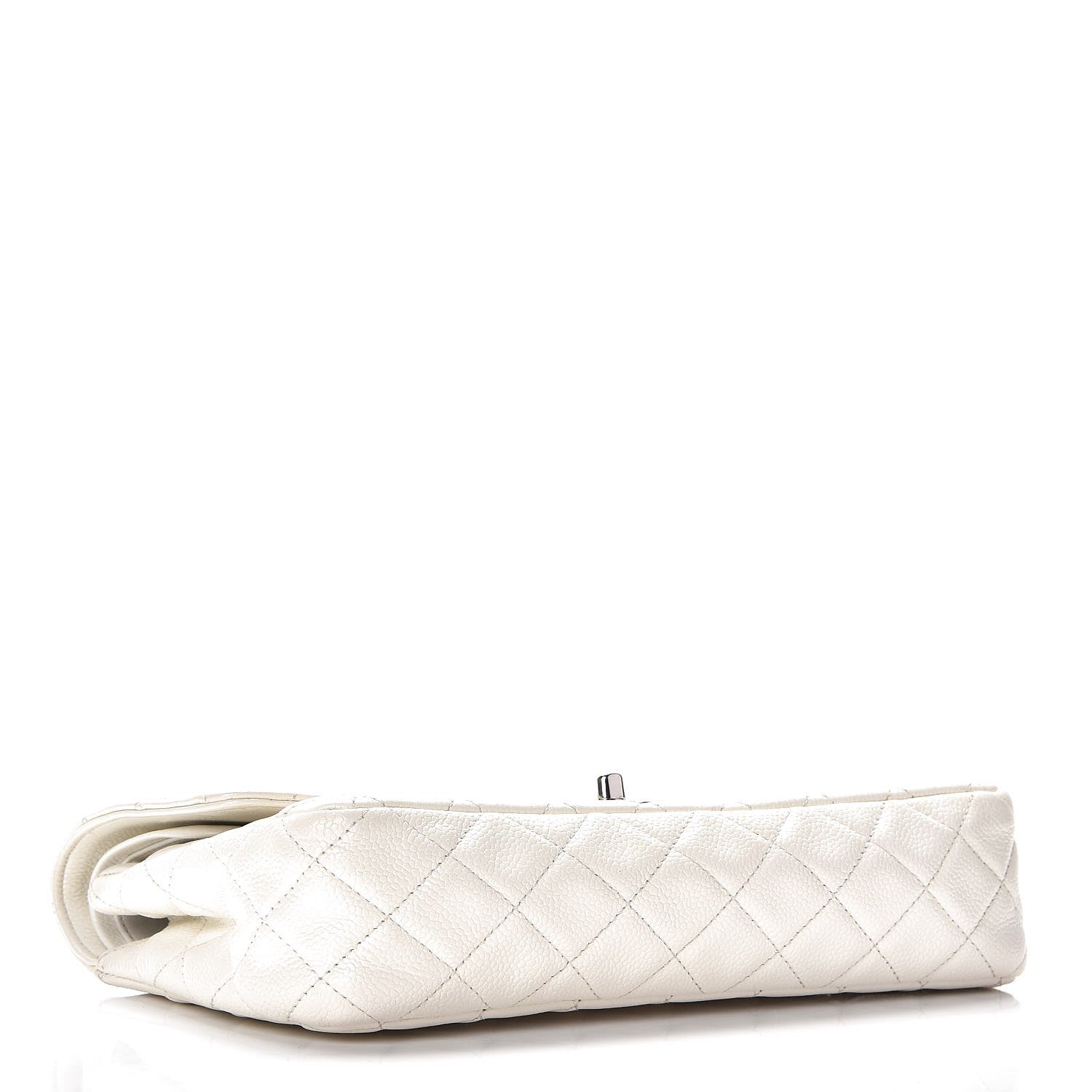 Chanel Washed Caviar Quilted Medium Double Flap White 4 of 9