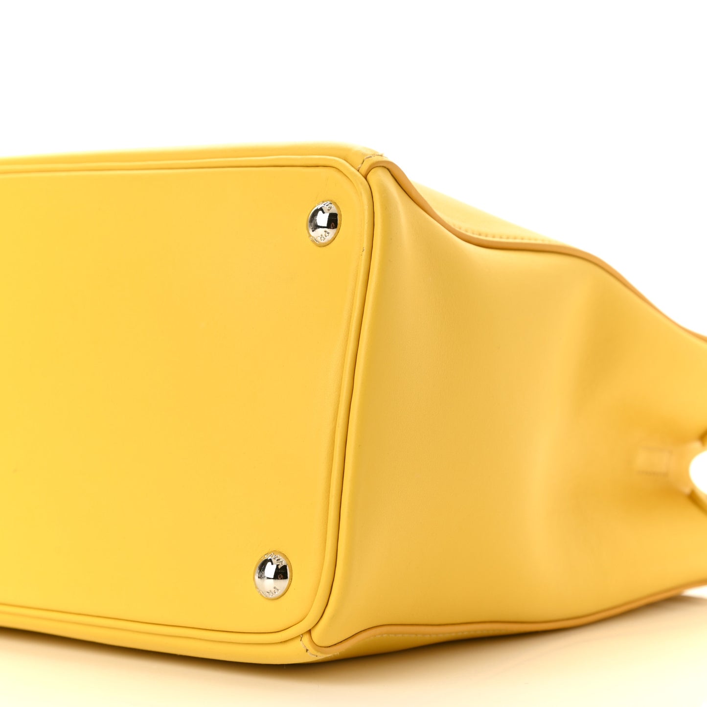City Calf Medium Galleria Double Zip Tote Yellow