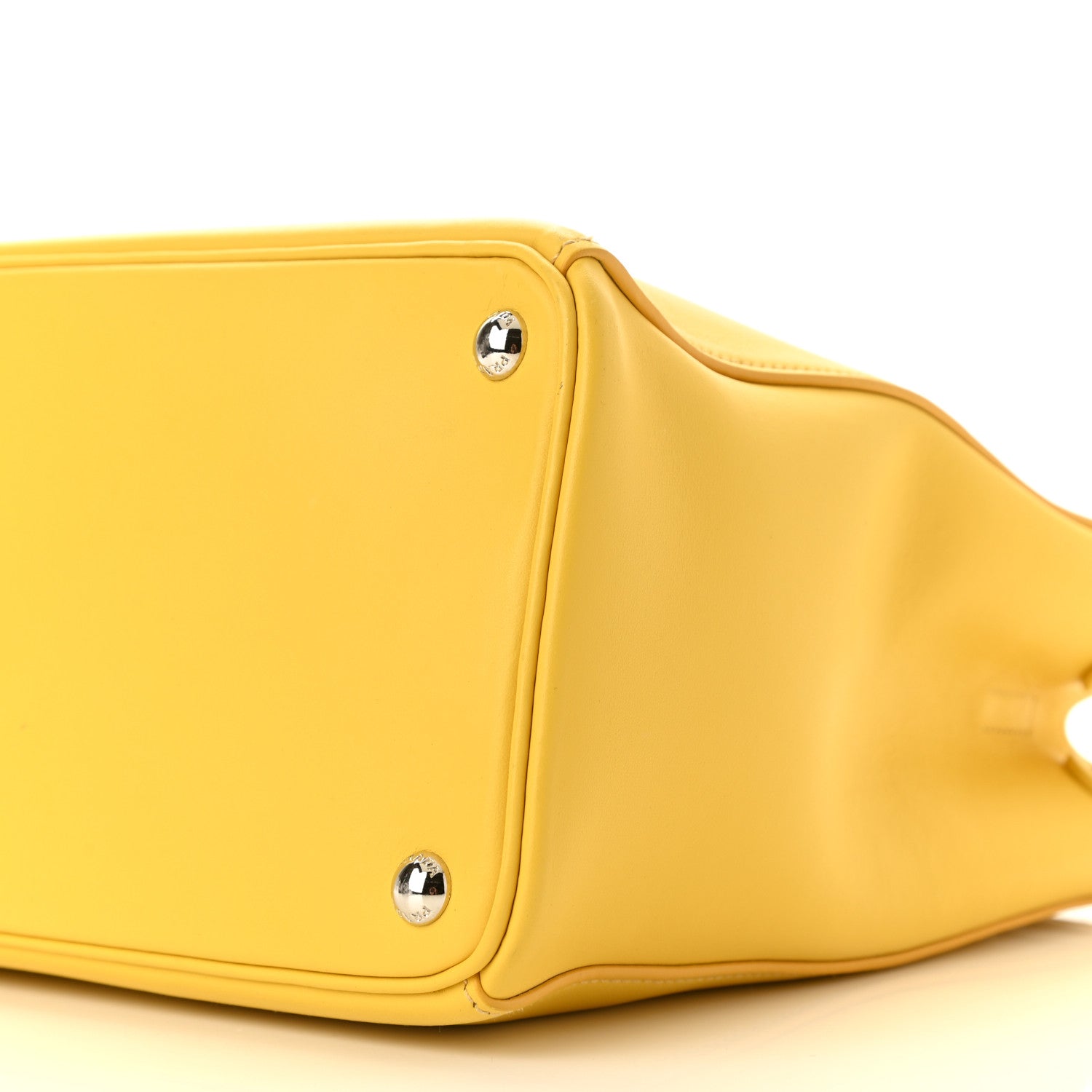 Prada City Calf Medium Galleria Double Zip Tote Yellow 9 of 9