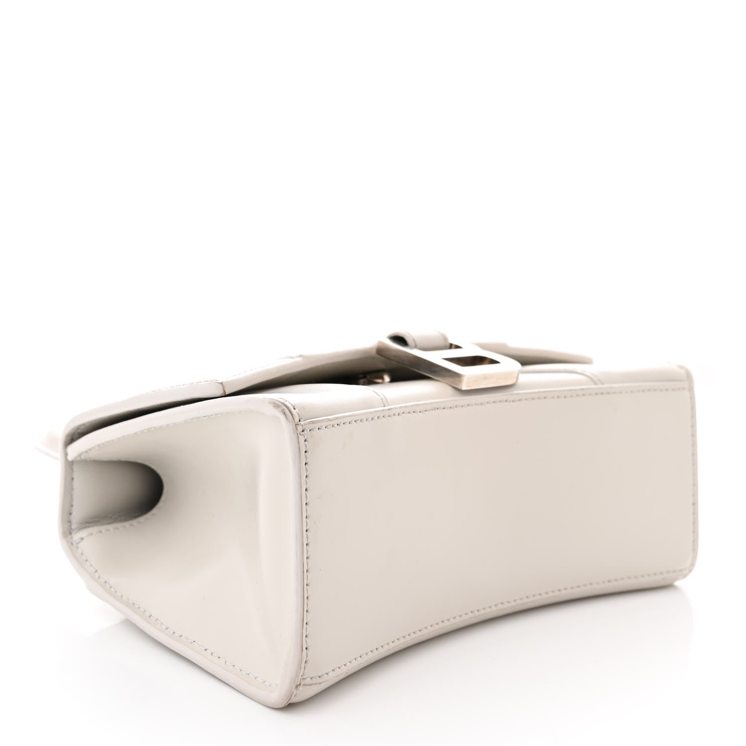 Balenciaga Shiny Box Calfskin Hourglass Top Handle Bag XS Chalky White 4 of 19