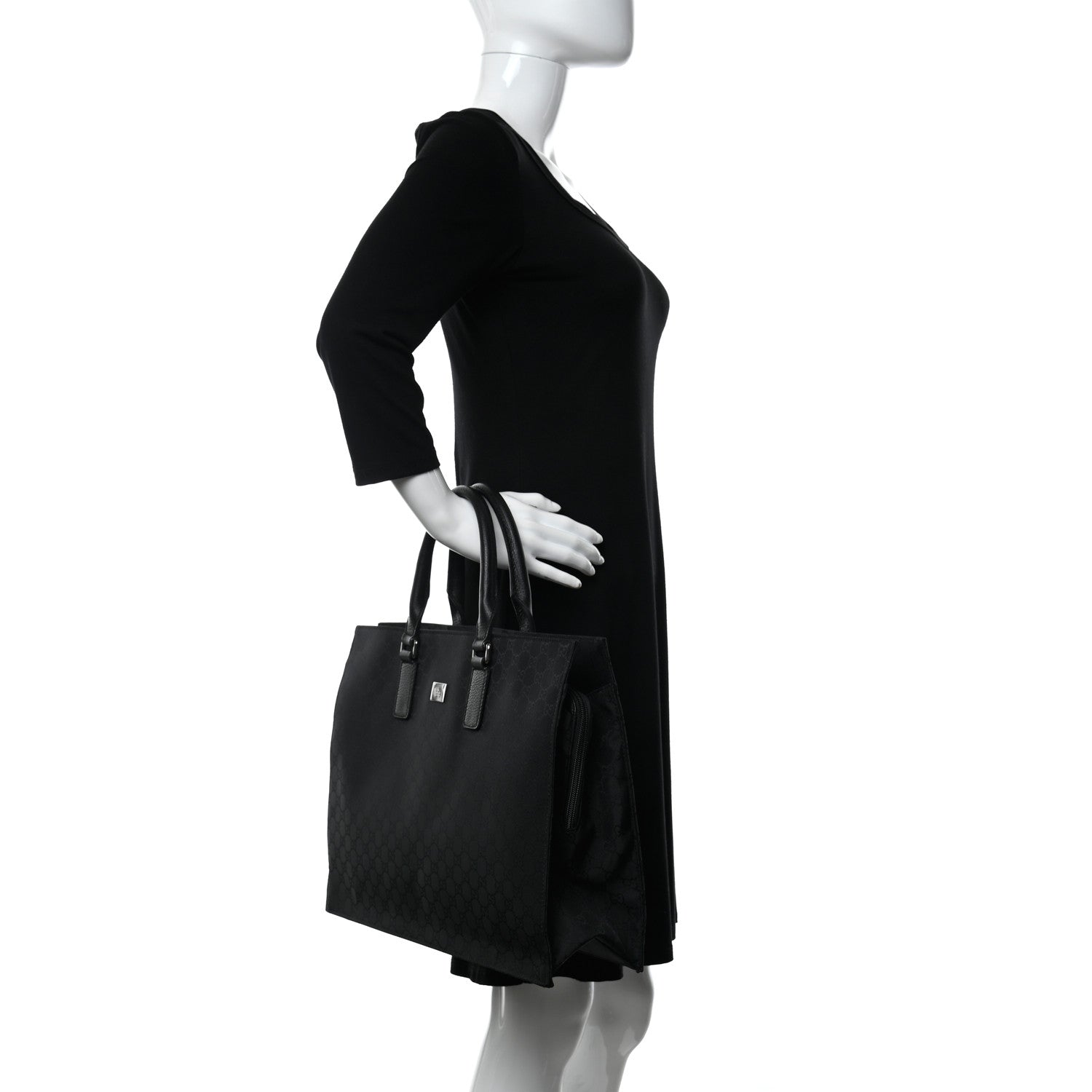 Gucci Nylon Monogram Executive Bag Black 2 of 10