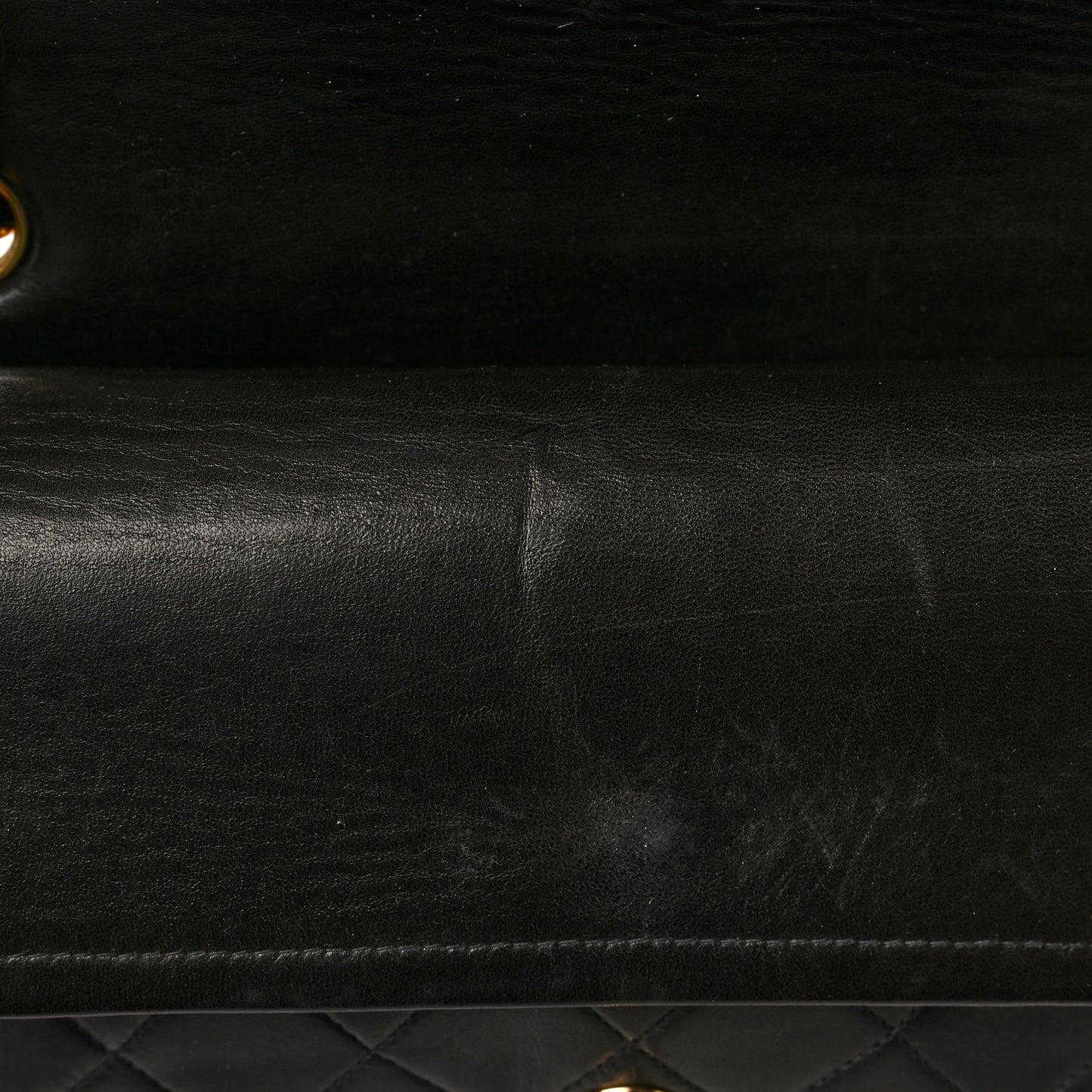 Lambskin Quilted Medium Double Flap Black