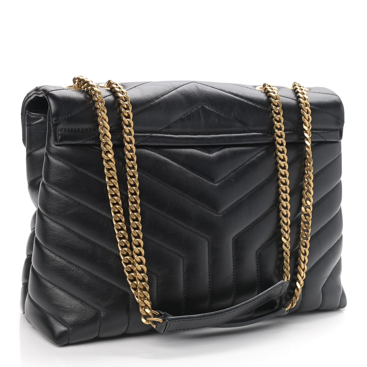 Saint Laurent Calfskin Y Quilted Monogram Medium Loulou Chain Satchel Black 3 of 9