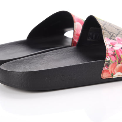 Gucci GG Supreme Monogram Blooms Slide Sandals 39 Beige Multicolor 6 of 9