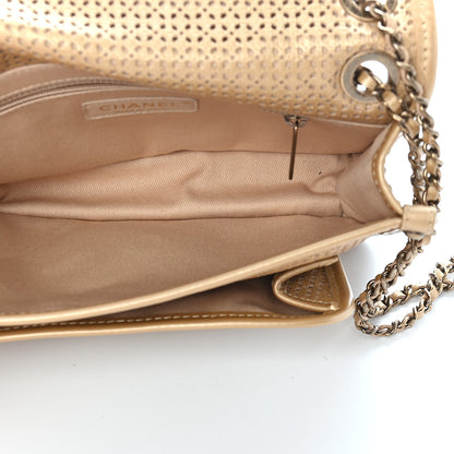 Chanel Metallic Perforated Calfskin Small Up In The Air Flap Gold 5 of 9